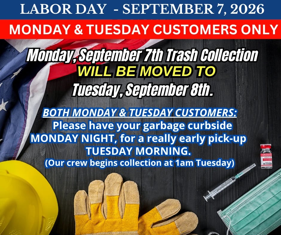Town & Country Disposal holiday collection schedule notice